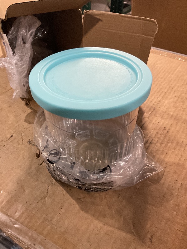 Photo 1 of ***MISSING LID FOR ONE**** For Ninja Creami Deluxe Pints- 2 Pack, NC500 NC501 Ice Cream Pint fit for Ninja Delux Ice Cream Maker, For Ninja Creami Deluxe Containers Hold 24 Ounces of Food, Dishwasher Safe