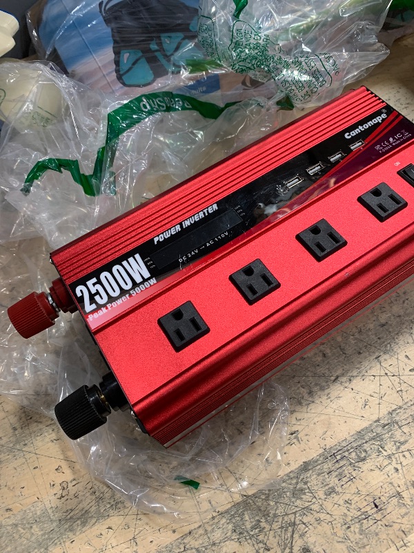 Photo 1 of Cantonape 2500W Power Inverter 24V to 110V DC to AC with LCD Display, Remote Controller 4 x AC Outlets and 4 x 3.1A USB Car Adapter for Car Truck Boat RV Solar System