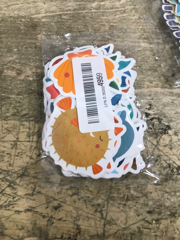 Photo 1 of 100 Pack Ocean Life Animal Stickers,Under The Sea Party Favors, Waterproof Stickers for Water Bottle Laptop Computer Phone