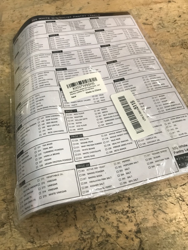 Photo 1 of 308 Kitchen Pantry Labels for Food Containers, 3 Sizes White Minimalist Labels for Organizing, Food Label for Jars, Storage Bins, Preprinted Waterproof Pantry Label for Containers