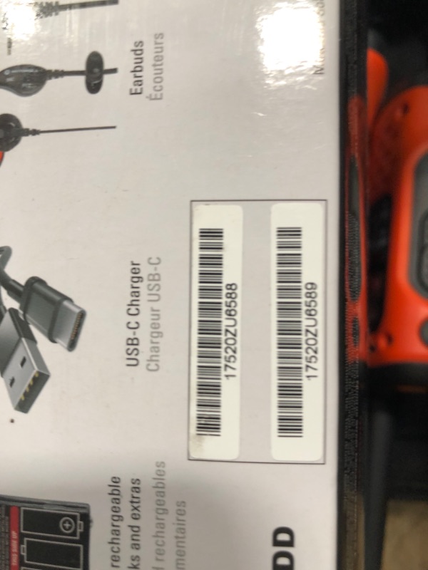 Photo 1 of (ONLY ONE POWERS ON) (PARTIAL SET) Motorola Solutions, Portable FRS, T605_H2O, Talkabout, Two-Way Radios Walkie Talkie Emergency Preparedness, Rechargeable, 22 Channel, 35 Mile, Orange W/Black, 2 Pack
