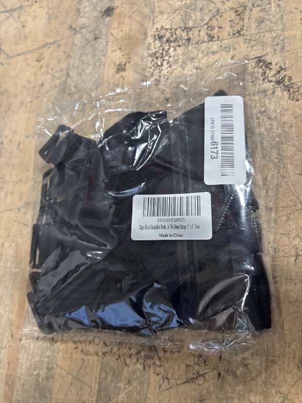 Photo 1 of  Black Reusable Fastening Cable Straps, Hook and Loop Cable Tie Down Straps 1" x 8"