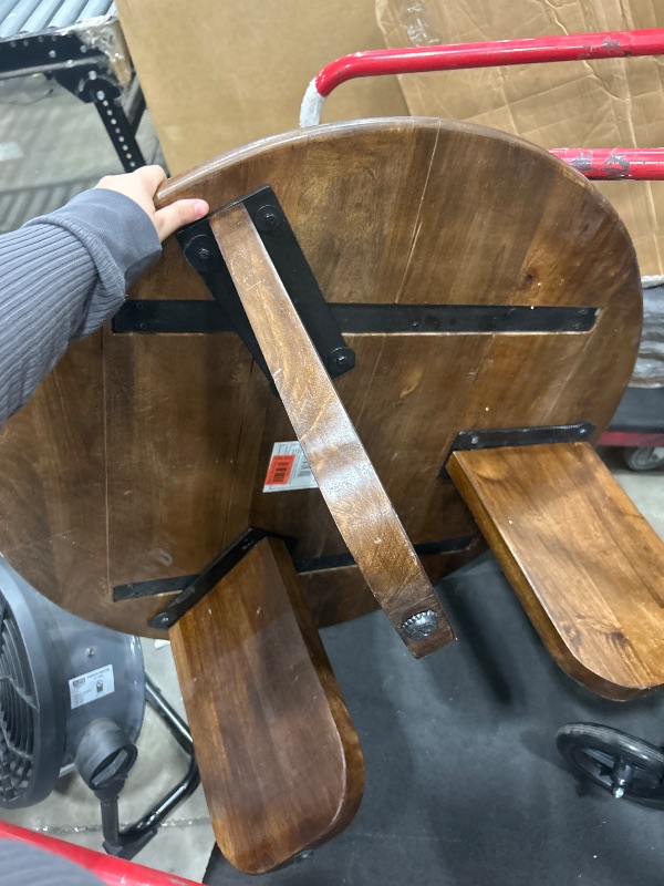 Photo 1 of ********************ONE OF THE LEGS IS NOT COMPLETELY BOLTED ON AND MOVES*********
Coaster Home Furnishings - Dale - Mango Wood - Round Coffee Table with Slab Base, Circular Top, Angle Leg Design - Living Room - 37 Inch - Brown - 721998