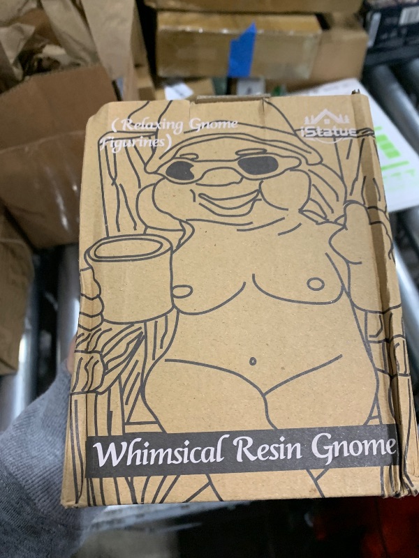 Photo 1 of iStatue Funny Gnomes in Rocking Chair - 2 Pack Resin Middle Finger Decor Collectible Naked Gnome Figurines - Naughty Gifts for Garden, Home and Office