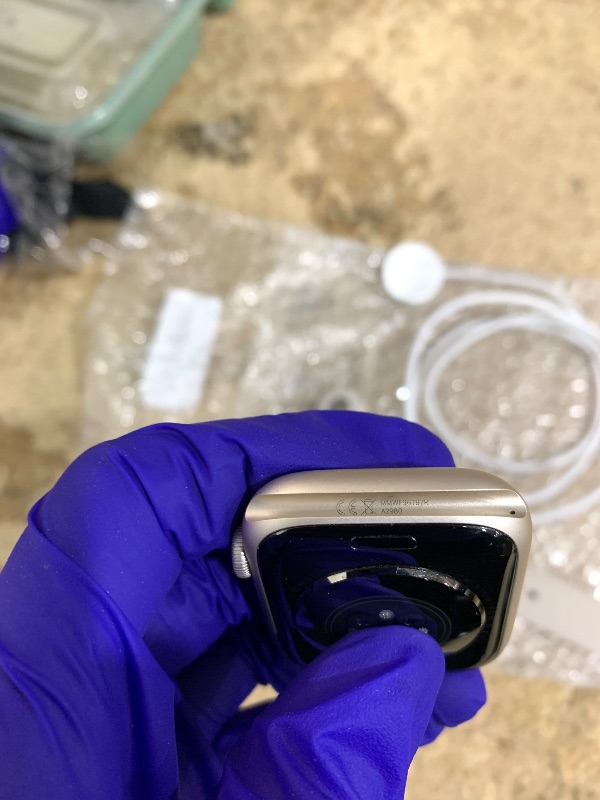 Photo 1 of *NOT ON ORIGINAL PACKAGE* Apple Watch Series 9 [GPS 45mm] Smartwatch with Starlight Aluminum Case with Starlight Sport Band S/M. Fitness Tracker, ECG Apps, Always-On Retina Display, Water Resistant