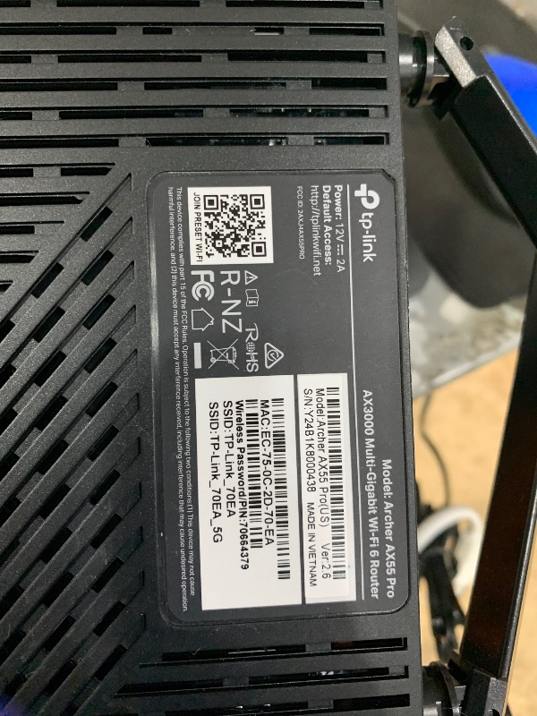 Photo 1 of *UNABLE TO TESTED* TP-Link AX3000 WiFi 6 Router (Archer AX55 Pro) - Multi Gigabit Wireless Internet, 1 x 2.5 Gbps Port, Dual Band, VPN, OFDMA, MU-MIMO, USB Port, WPA3, Compatible With Alexa
