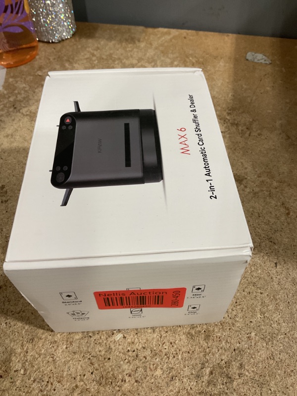 Photo 1 of *UNABLE TO TESTED* KPAW Automatic Card Shuffler and Dealer - 1-2 Decks Support 12 Players, 4 Drawing Remotes, Built-in Gameplays, 360°/180° Deal, for Poker, UNO, Phase 10, Skip-Bo, Rummy (Black)