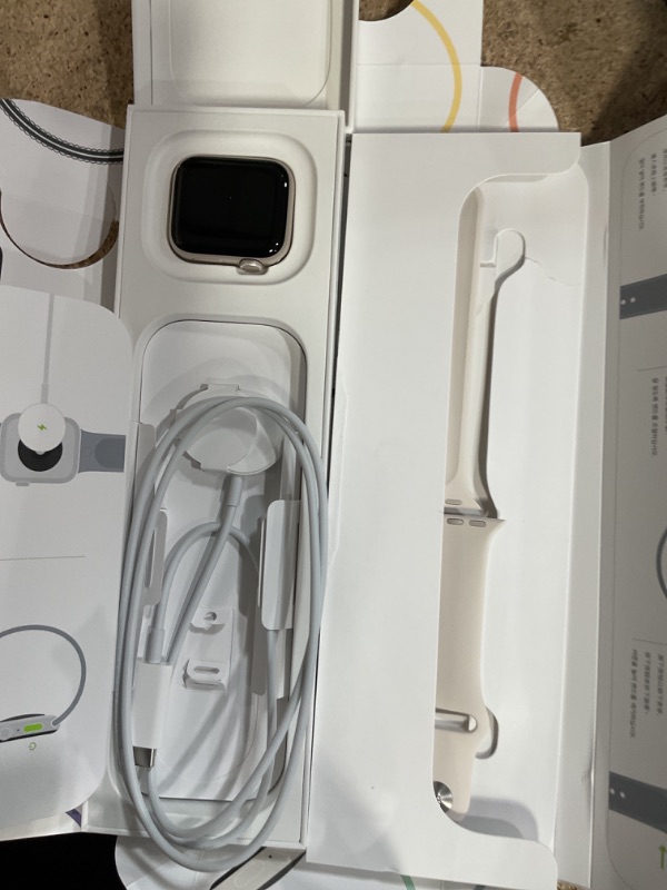 Photo 1 of *unable to tested*Apple Watch SE (2nd Gen) [GPS 40mm] Smartwatch with Starlight Aluminum Case with Starlight Sport Band S/M. Fitness and Sleep Trackers, Crash Detection, Heart Rate Monitor, Retina Display