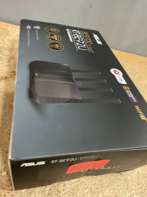 Photo 1 of *UNABLE TO TESTED*ASUS RT-BE92U BE9700 Tri-Band WiFi 7 Router, Supports New 320MHz Bandwidth & 4096-QAM, MLO, AI WAN Detection, AiMesh Support, Subscription-Free Network Security & Comprehensive VPN Features