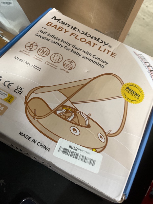 Photo 1 of Mambobaby Float Self-Inflating Baby Swim Float with Canopy, Compressible Folding Pool Baby Float, Upgrade Soft Waterproof Skin-Friendly Material Toddler Swim Float (Standard Edition Blue)