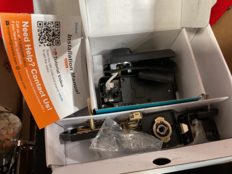 Photo 1 of *Unable to-tested*Veise VE06-H Smart Front Door Lock Set, App Control, Keyless Entry Deadbolt with Lever Handle, Electronic Digital Touchscreen Keypad, Auto Lock, Easy Install, Matte Black