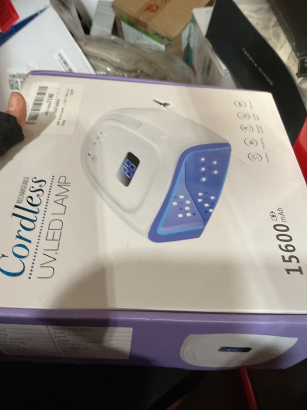 Photo 1 of 60W Rechargeable UV LED Nail Lamp, Faster Wireless Nail Dryer Gel Polish Light 42 Beads & Portable Handle, Professional Curing Lamp For Fingernail and Toenail, Auto Sensor & Quick Dry Nail Machine