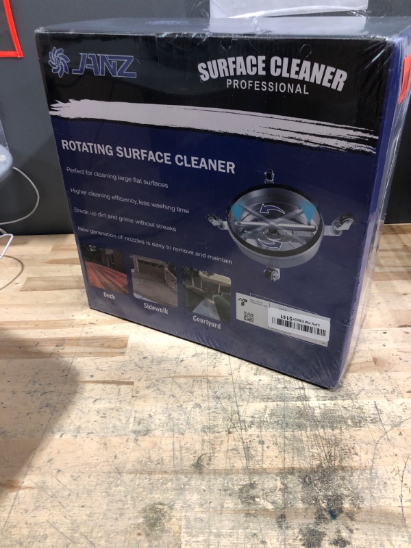 Photo 1 of ***FACTORY SEALED*** janz 14" Pressure Washer Surface Cleaner with 4 Wheels, Stainless Steel Housing, 1/4" Quick Plug, 2 Extension Wands, 2 Replacement Nozzles and 3 Spray Nozzles, 4000 PSI