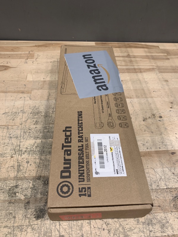 Photo 1 of DURATECH 15-Piece Universal Ratcheting Serpentine Belt Tool Set, Belt Tensioner Tool Kit with Blackening Treatment for Installing and Removing Pulleys and Belts