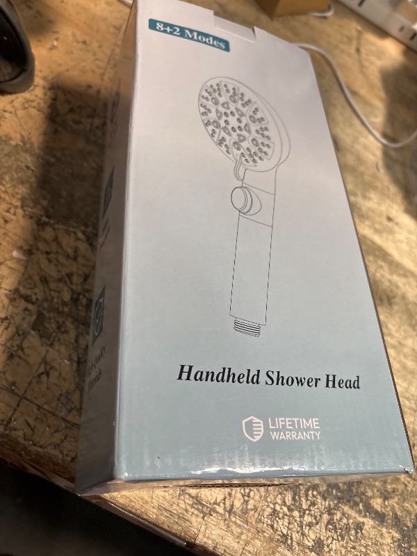Photo 1 of GwernKB Handheld Shower Head with On Off Switch 8-Mode High Pressure Showerhead with 79 Inches Extra-long Stainless Steel Hose and Bracket PLUS Extra Low-Reach Adhesive Wall Mount for Kids,Silver…