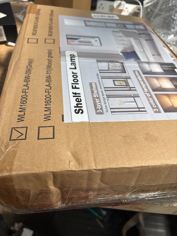 Photo 1 of Floor Lamp with Shelves?Wood Corner Floor Lamps for living room tables with 3 CCT LED Bulb,Modern Display Bookshelf Nightstand Lamps,Column Standing Lamp for Bedroom Office Home Decor-Rustic Wood