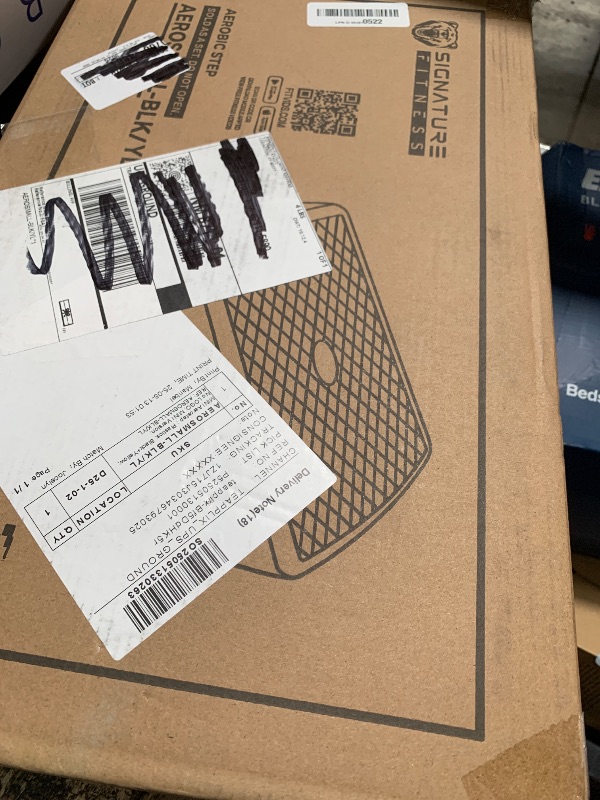 Photo 1 of Fitvids 18" Workout Aerobic Stepper Step Platform with 2 Risers, Lightweight Portable Step Up Platform Trainer, Adjustable Height 3.2’’ 5.5’’ for Home Gym, Black and Blue