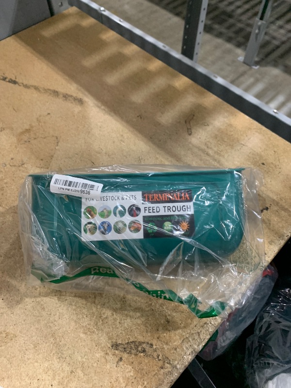 Photo 1 of 1 Pack Duck Chicken Feeder | Hanging Fence Feed Trough | Goose Turkey Water Trough with Clips | Livestock Feeding Container | Poultry Bucket | 5 Quarts in Total| Green