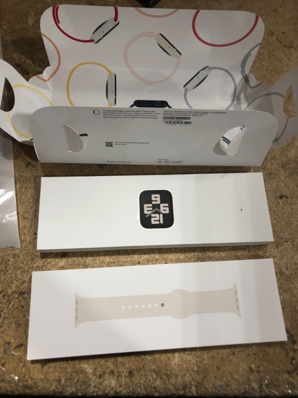 Photo 1 of ***FACTORY SEALED*** Apple Watch SE (2nd Gen) [GPS 40mm] Smartwatch with Starlight Aluminum Case with Starlight Sport Band S/M. Fitness and Sleep Trackers, Crash Detection, Heart Rate Monitor, Retina Display