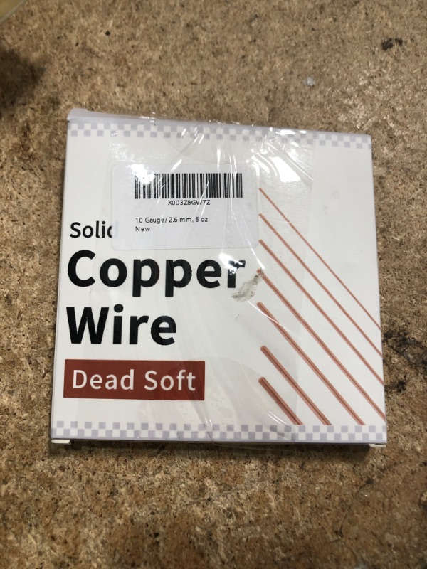 Photo 1 of 10 Gauge/2.6 mm 10 Feet 5 oz 99.9% Dead Soft Copper Wire for Electroculture Gardening, Jewelry Making, Beading, Science Projects, DIY Artwork, Pure Bare Copper Wire