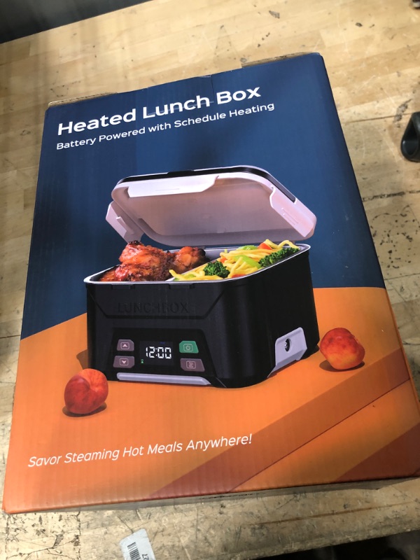 Photo 1 of EAST OAK Cordless Electric Lunch Box for Adults, Heated Lunch Box Battery Powered with Automatic Heating, 5.5 Cups Portable Food Warmer with Removable Tray Divider