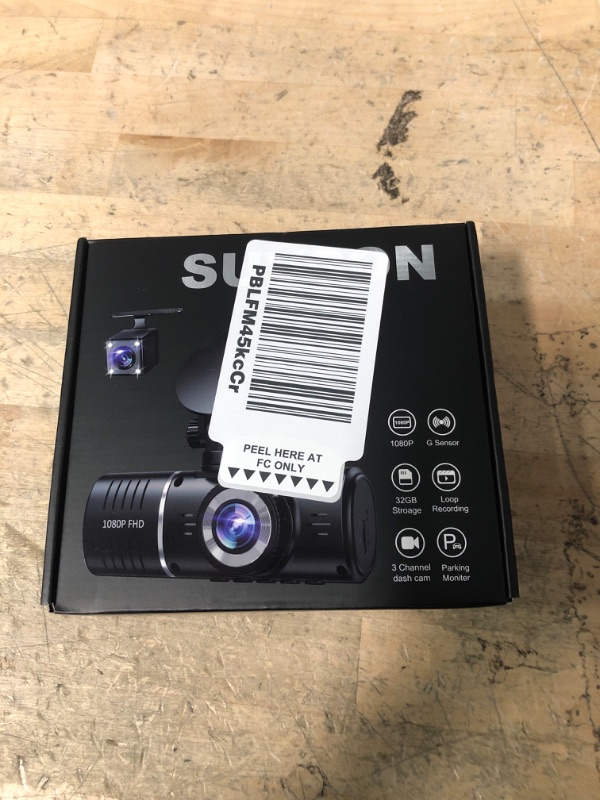 Photo 1 of Dash Cam Front and Rear, 1080P Dash Camera for Cars, 3 Channel Car Camera Front Rear and Inside with 32GB Card, Loop Recording, Night Vision, HDR, G-Sensor, 24Hr Parking