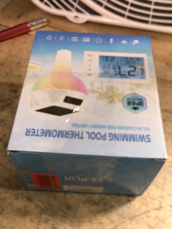 Photo 1 of Likiyol 2025 Upgraded Wireless Pool Thermometer Floating Easy Read with Light Show & 330 FT Remote Indoor Monitor, Solar Digital Pool Thermometer IP68 Waterproof for Pools Ponds Hot Tubs