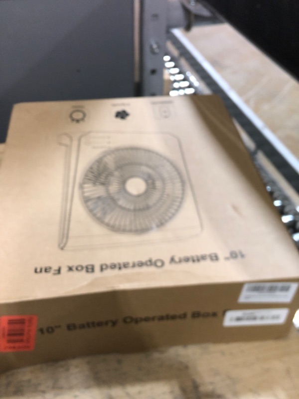 Photo 1 of 10Inch Portable Small Box Fan, 20000mAh Rechargeable Battery Operated, Max 55Hrs Cooling, 4 Speeds, 270° Pivoting, Cordless Square Table Fan with Timer for Window Bedroom Kitchen Office Power Outage