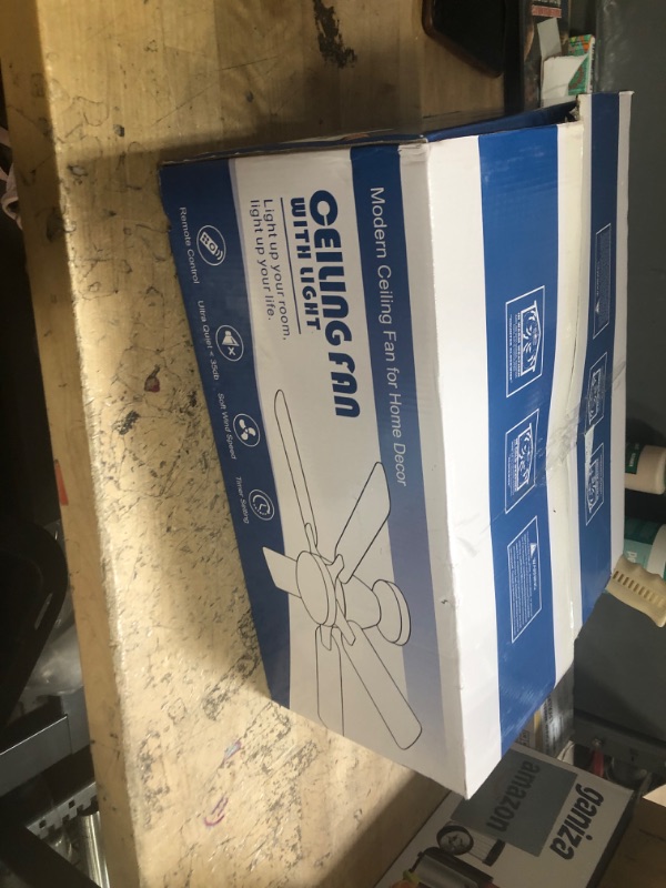 Photo 1 of ***parts only***Ceiling Fans with Lights- 46"Low Profile Indoor Ceiling Fan with Light and Remote/APP Control, Flush Mount, LED Dimmable DC Reversible Modern Ceiling Fan for Bedroom?Black?