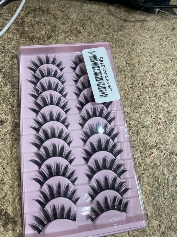 Photo 1 of 10 Pairs Anime Cosplay Lashes Spiky Manga Style Lashes Janpanese 16mm Extension Natural Manhua Doll Eye Lashes Halloween/Party Makeup Look by AUGENLI (A3)