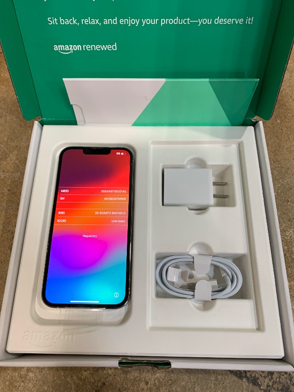 Photo 1 of *Screen Discolored* Apple iPhone 13 Pro, 128GB, Silver - Unlocked (Renewed Premium)