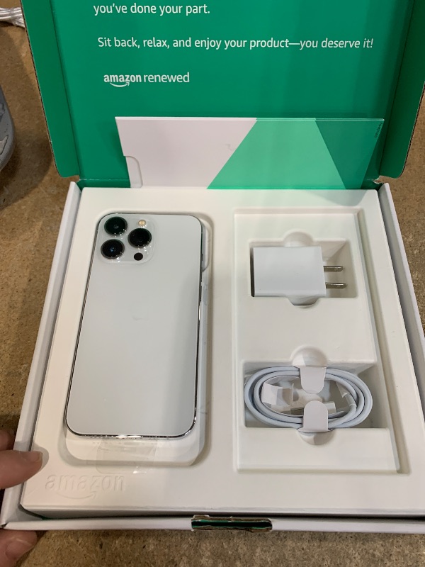 Photo 1 of *Screen Discolored* Apple iPhone 13 Pro, 128GB, Silver - Unlocked (Renewed Premium)