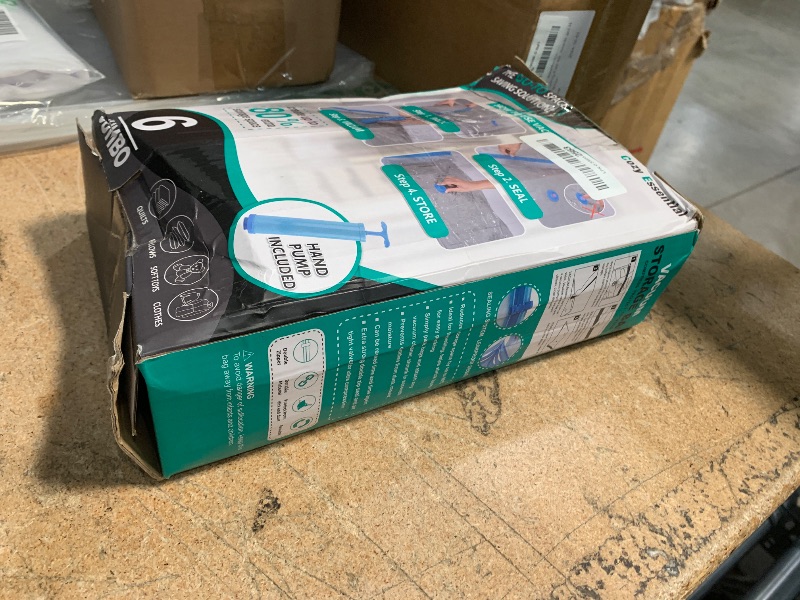 Photo 1 of 6 Jumbo Vacuum Storage Bags, Space Saver Bags Compression Storage Bags for Comforters and Blankets, Vacuum Sealer Bags for Clothes Storage, Hand Pump Included
