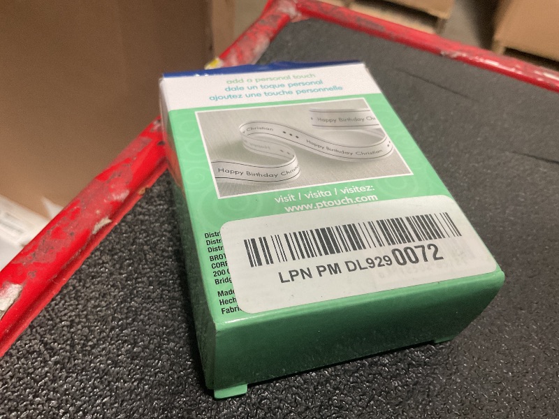 Photo 1 of ***RIBBIN IS WHITE** Brother P-Touch Embellish Black Print on White Satin Ribbon TZE-R251 - ~1"" Wide x 13.1’ Long (24mm x 4m/4.37 yds)" (TZER251)