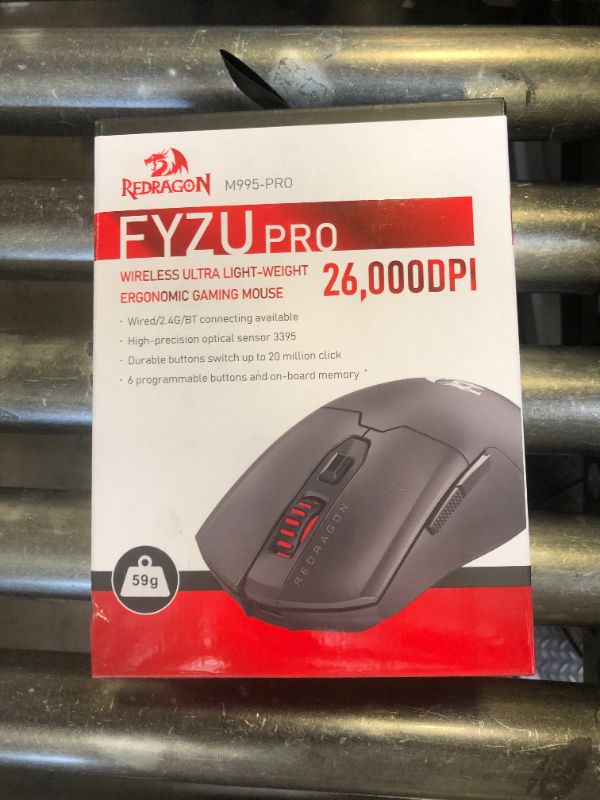 Photo 1 of Redragon M995 Pro Wireless Gaming Mouse, 26000 DPI Wired/Wireless Mouse, BT & 2.4G Wireless, 6 Macro Buttons, 51G Ultra Lightweight, Reliable Power Capacity for PC/Mac/Laptop, Black