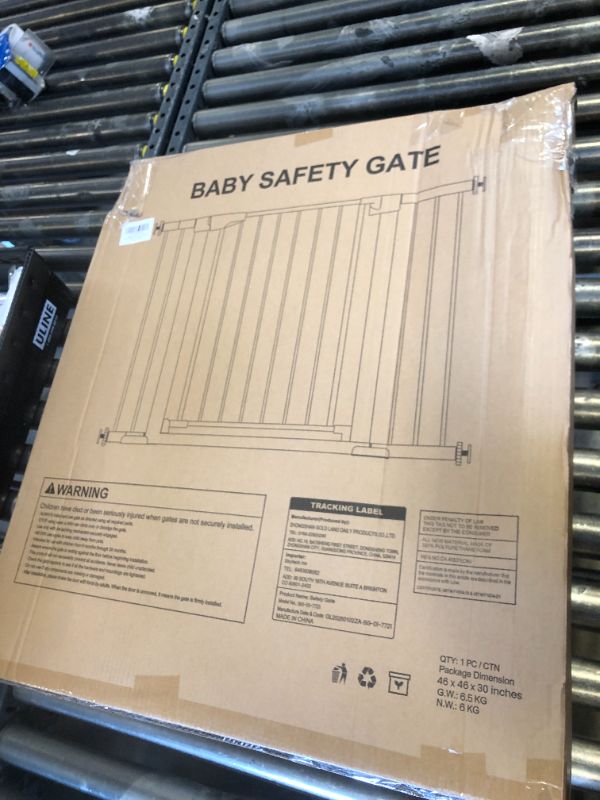 Photo 1 of Babelio Baby Gate for Doorways and Stairs, 26-40" Auto Close Dog Gate, Easy-Install Pressure Mounted Satey Door, No Drilling Safety Gate for Child and Pets, Pressguard, Black