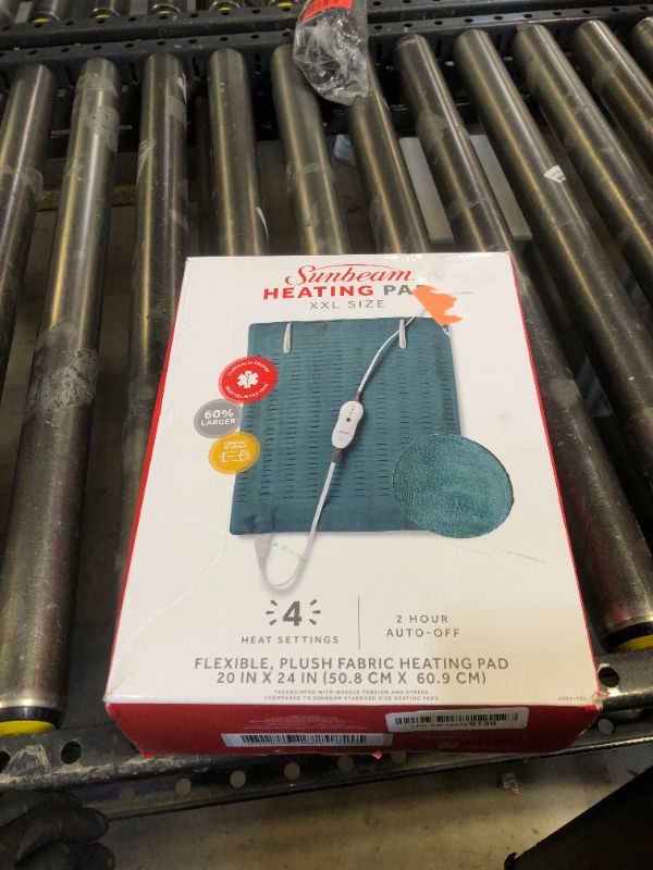 Photo 1 of Sunbeam XXL Heating Pad, 20"x 24", For Back, Neck, Shoulder, and Period Cramp Pain Relief, 4 Heat Settings, Auto Shut-Off, Machine-Washable, Gifts For Mom & Wife, FSA/HSA Eligible, Dark Teal