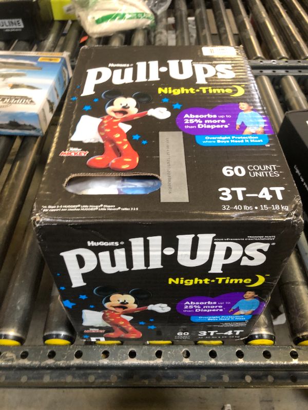 Photo 1 of Pull-Ups Boys' Night-Time Potty Training Pants, Size 3T-4T Overnight Training Underwear (32-40 lbs), 60 Ct