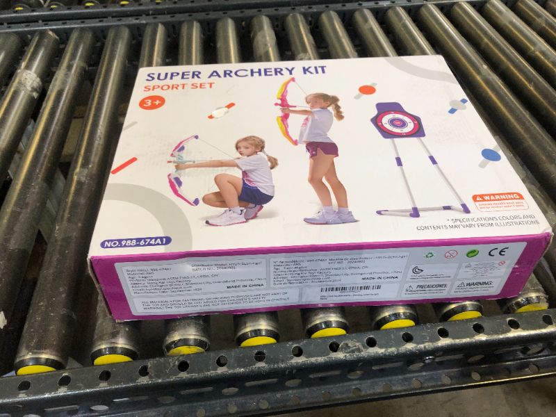 Photo 1 of HYES 2 Pack Bow and Arrow for Kids 4-6, LED Light Up Archery Set with 24 Suction Cup Arrows, 1 Standing Target, 6 Score Targets & 2 Quiver, Indoor Outdoor Sport Gifts for Girls Ages 8-12