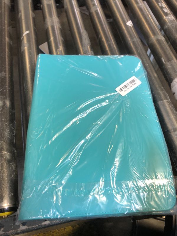 Photo 1 of Fabmaker 9 Pocket Trading Card Binder -Zipper PU Cover Card Album, Sturdy 360 Loading Holder for MTG, TCG & Sports Cards - Turquoise