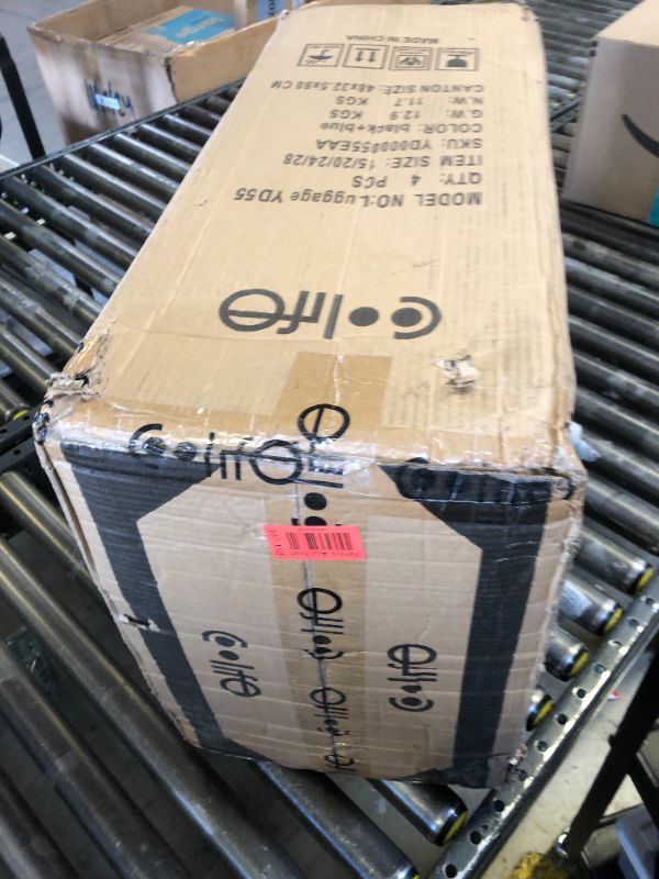 Photo 1 of Coolife Luggage 4 Piece Set Suitcase TSA Lock Spinner Softshell lightweight(black+blue)