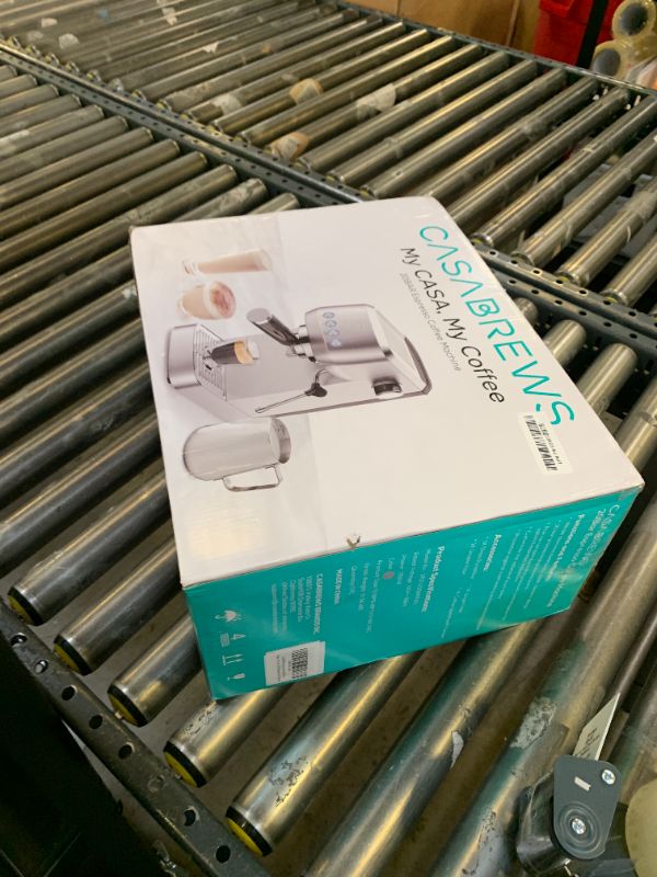 Photo 1 of CASABREWS 3700 Essential Espresso Machine 20 Bar, Stainless Steel Cappuccino & Latte Machine with Steam Frother for Home, 43.9oz Water Tank, Silver