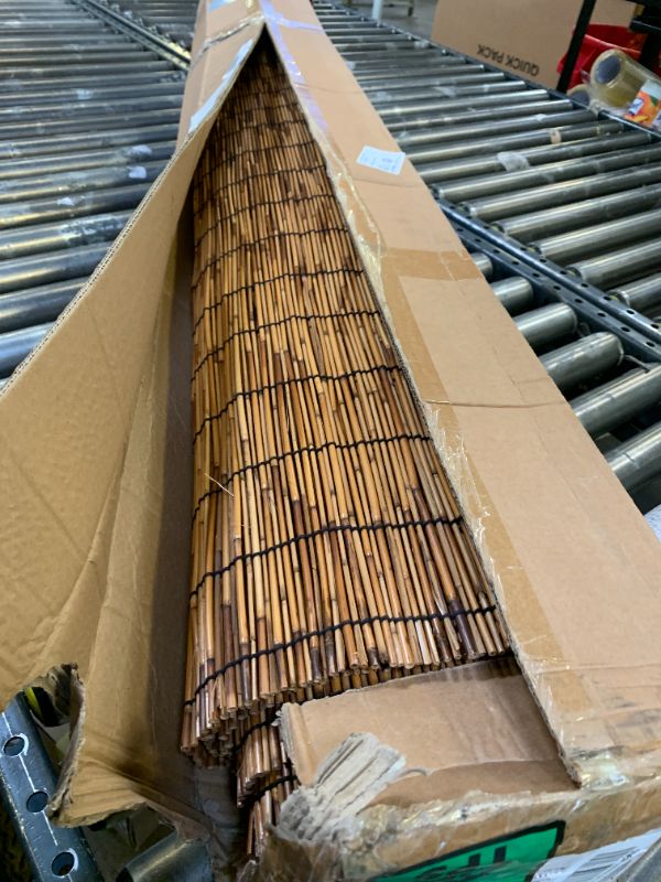 Photo 1 of Natural Reed Fencing Rolls,6FT X 16.4FT Reed Screen Curtain Fence Covering Privacy Bamboo for Outdoor Backyard Patio Garden Decorative Fence (Brown)