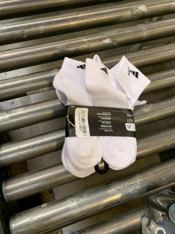 Photo 1 of adidas Men's Athletic Cushioned Low Cut Socks with Arch Compression for a Secure fit (6-Pair), White/Black, L