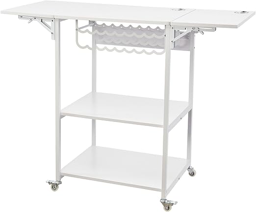 Photo 1 of Heat Press Table 3Tier Movable Heat Press Stand Foldable with Wheels White