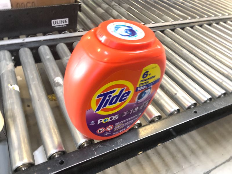 Photo 1 of Tide PODS Laundry Detergent Pacs, 3-in-1 Stain Remover, Odor Fighter, Color Protector, 112 Count, HE compatible, Original Scent