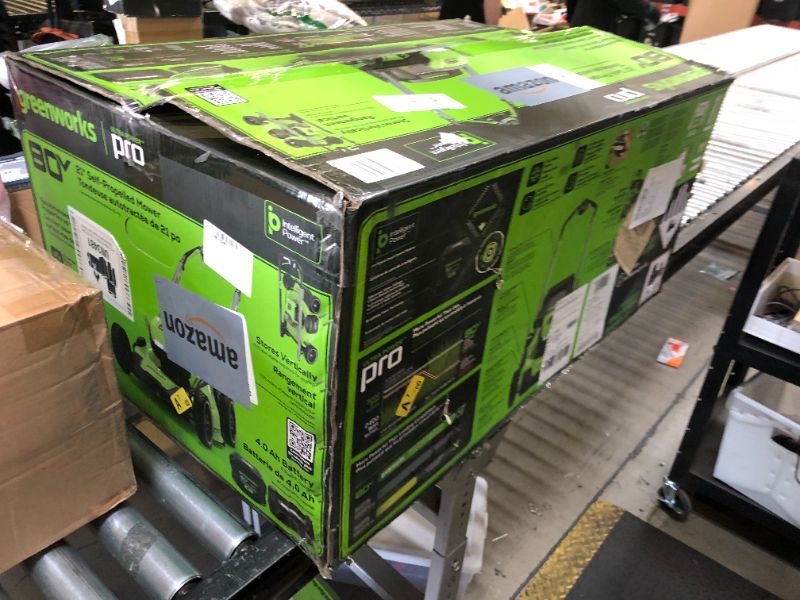 Photo 1 of Greenworks 80V 21" Brushless Cordless (Self-Propelled) Lawn Mower (LED Headlight + Aluminum Handles), 4.0Ah Battery and Rapid Charger Included (75+ Compatible Tools)