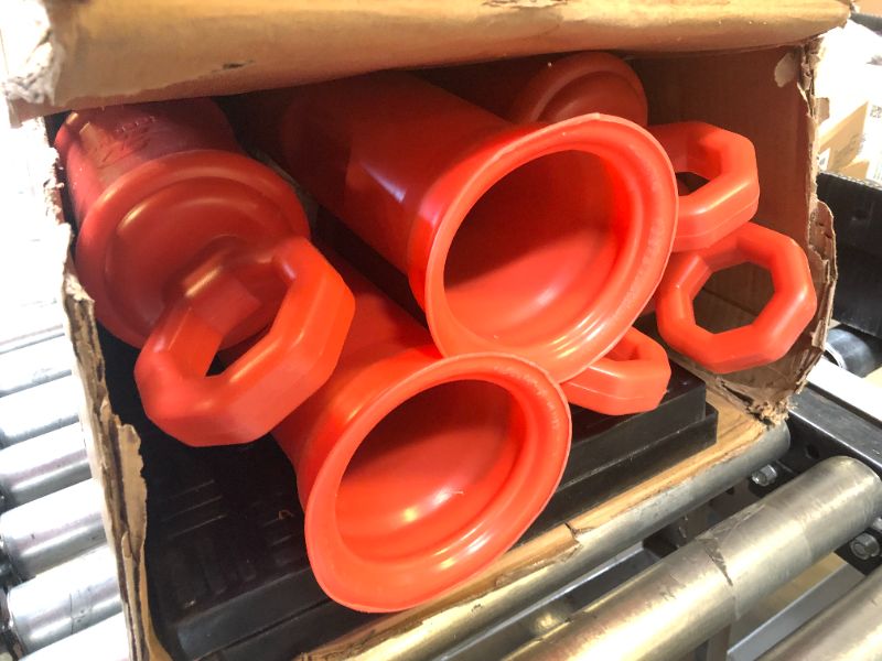 Photo 1 of RoadHero 45 Inch Delineator Post with Base, Portable Orange Traffic Delineator Posts Cones with Reflective Collars for Parking Lots, Road Safety, Construction Events 6 Pack