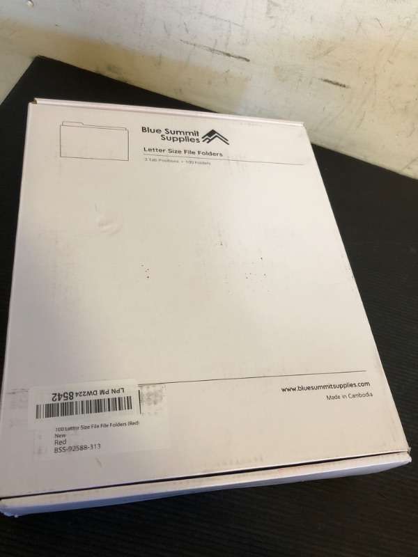 Photo 1 of 100 Letter Size File Folders --Red