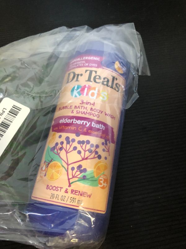Photo 1 of Dr Teal's Kids 3-in-1 Elderberry Bath: Bubble Bath, Body Wash & Shampoo, 20 fl oz.